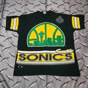 VTG Seattle Supersonics Salem Sportswear T-Shirt Size XL AOP All Over Print